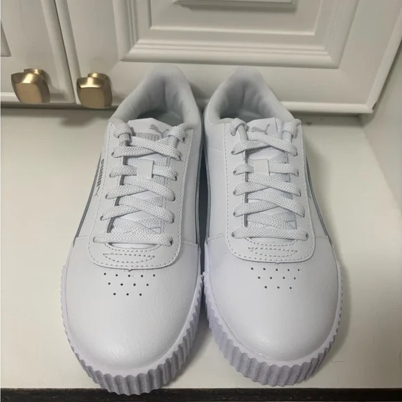 Puma Carina White Women's Sneakers - Picture 2 of 7